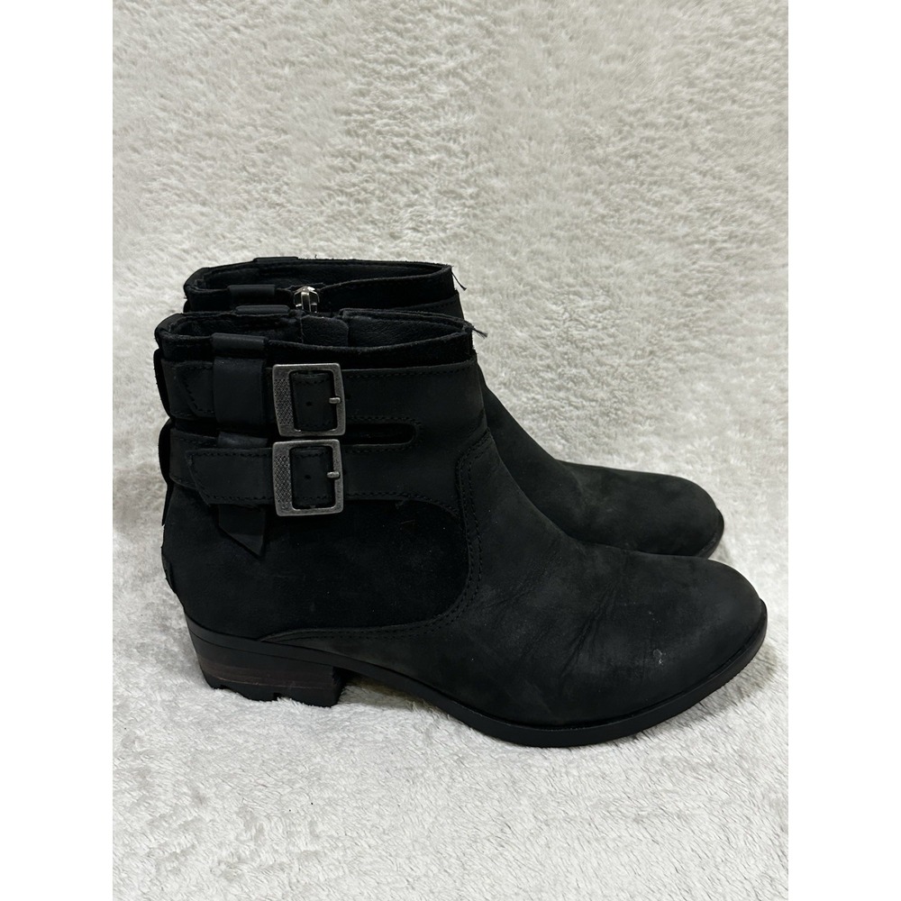 Sorel Lolla Waterproof Leather Ankle Bootie Black Size 7.5‎ City Festival
